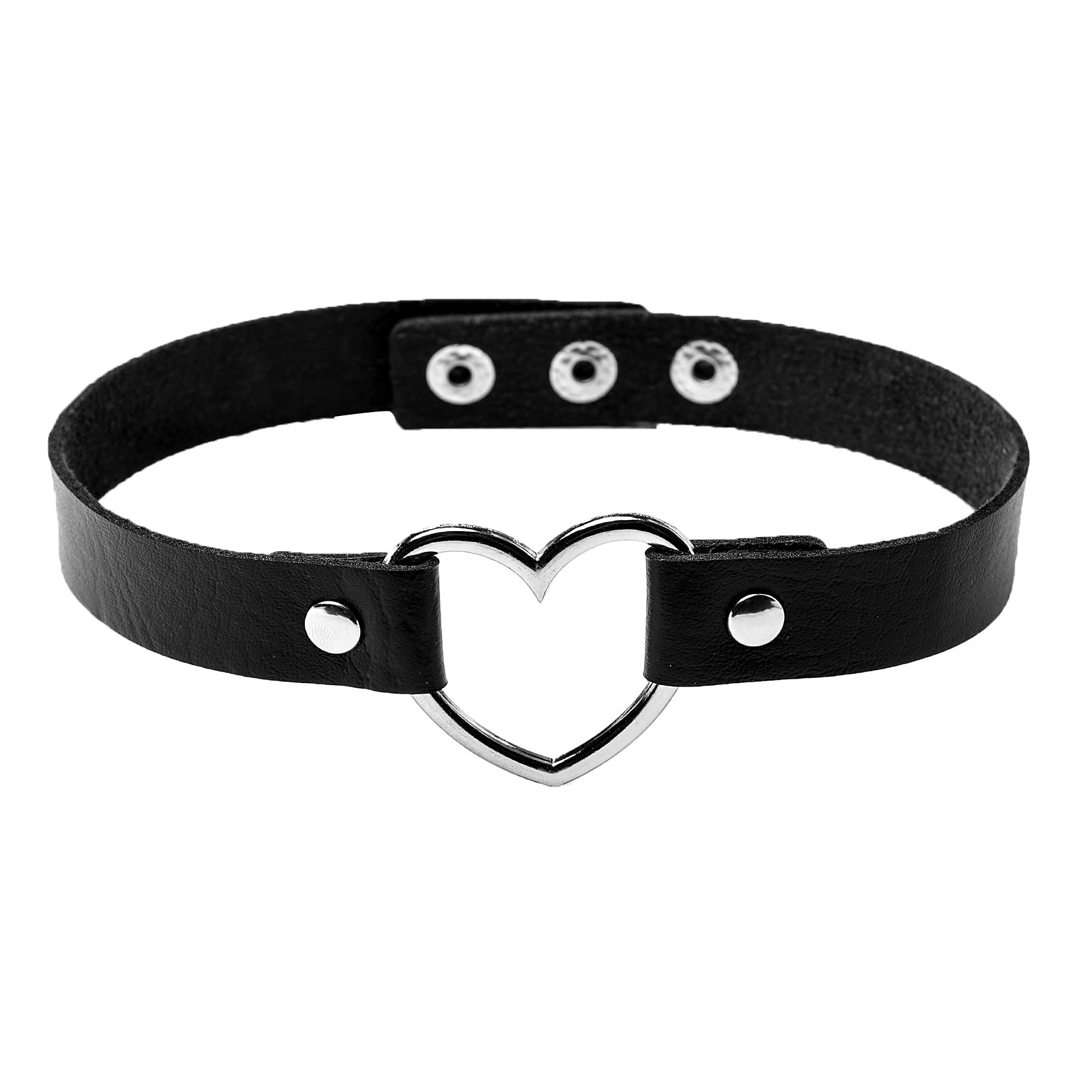 MILAKOO Vintage Love Heart PU Leather Choker Necklace Goth Choker Collar for Women Girls โ image 1