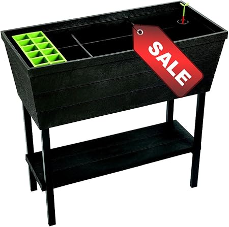 Amazon Com Efd Raised Planter Box Dark Grey For Patio Lawn Garden