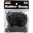 JAM PAPER Colorful Rubber Bands - Size 33 - Black Rubberbands - 100/Pack