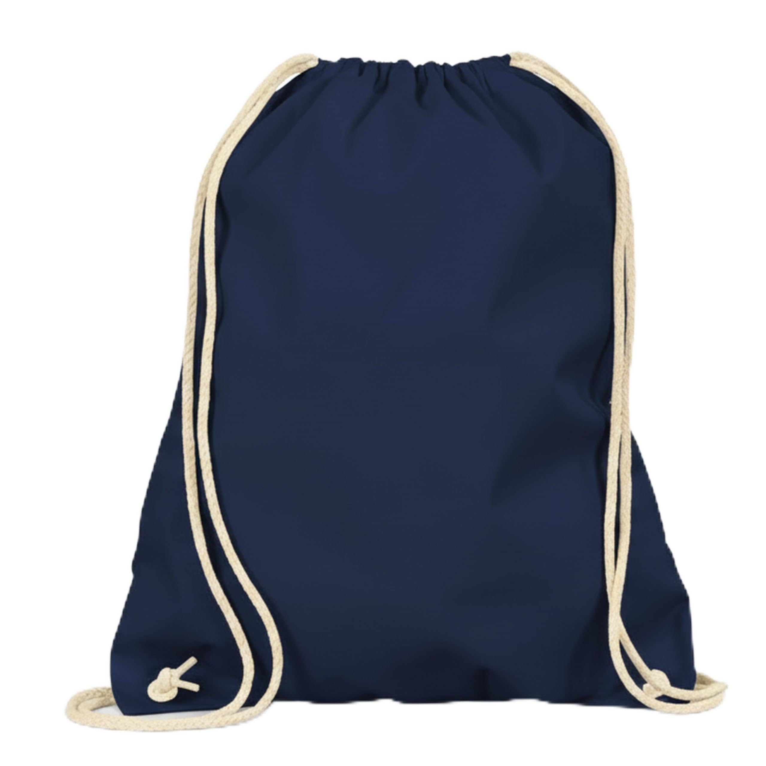 Veproli Cotton Gym Bag Sports Bag Drawstring Bag Gym Bag Jute School Backpack, navy, One Size