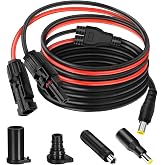 DKARDU Solar Panel Adapter MC4 to DC 8mm Extension Cable Solar Connector to DC7909 Charger Cable with DC7909 to DC8020/DC5525 Connector for Portable Power Station Solar Generator
