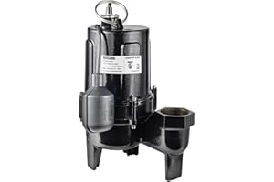 WASSERMANN 3/4 HP Sewage Pump 2 inch Discharge with Auto Float Switch, 115V 7200 GPH Cast Iron Submersible Sewer Pump, Sump Pump for Basement Sump Basin Sewer Well 2" NPT Discharge with 10 FT Cable