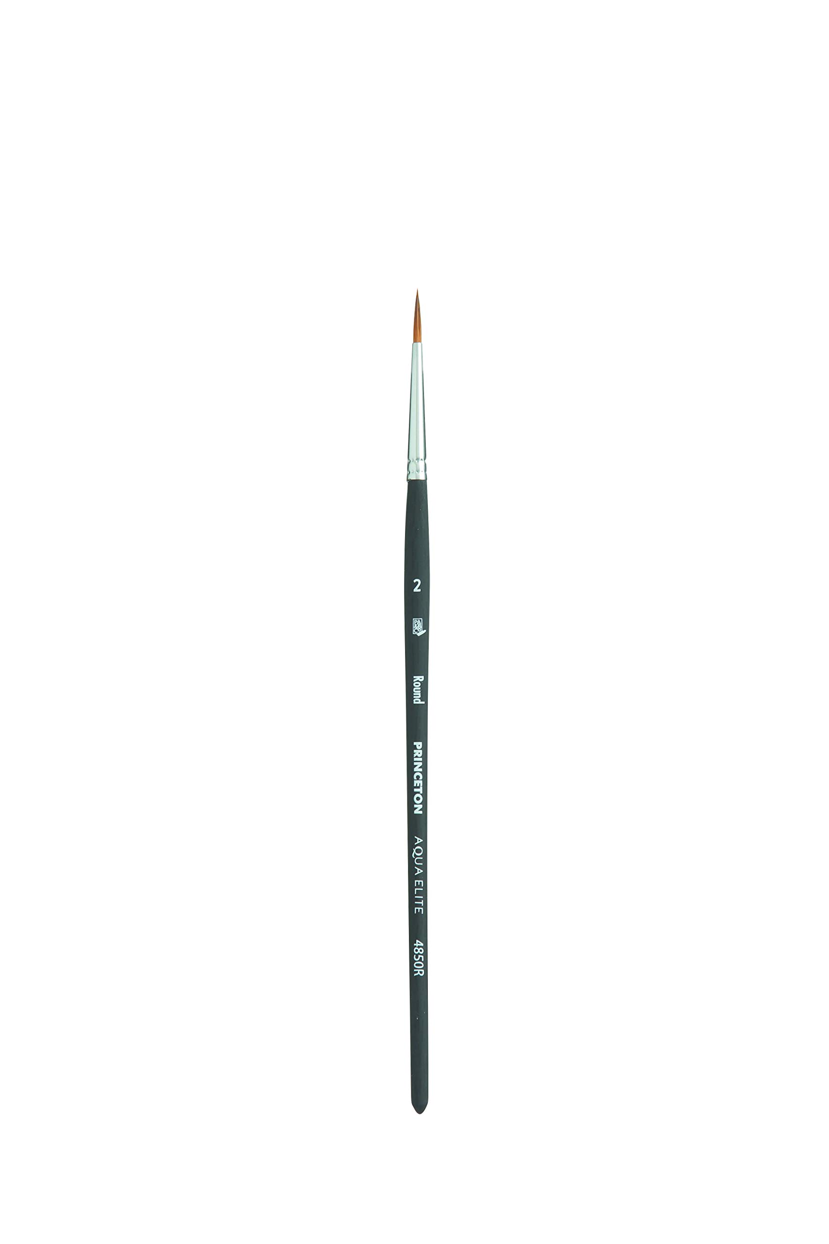 Princeton : Aqua Elite : Synthetic Kolinsky Sable : Watercolour Brush : Series 4850 : Short Handle : Round : Size 2