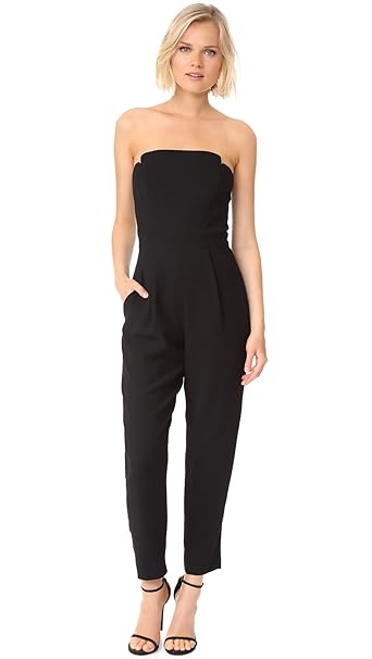 womens black strapless jumpsuit