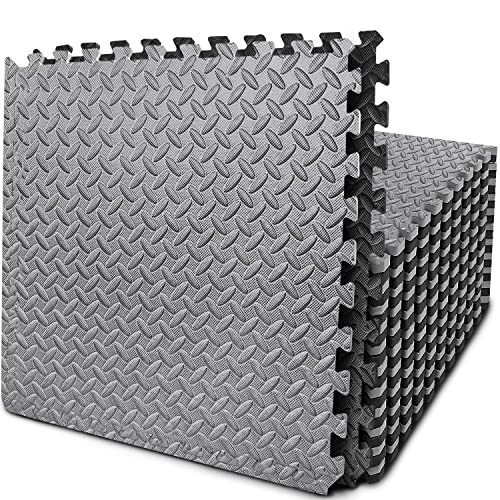 Puzzle Exercise Mat with 24 Tiles Interlocking Foam Mats, EVA Foam