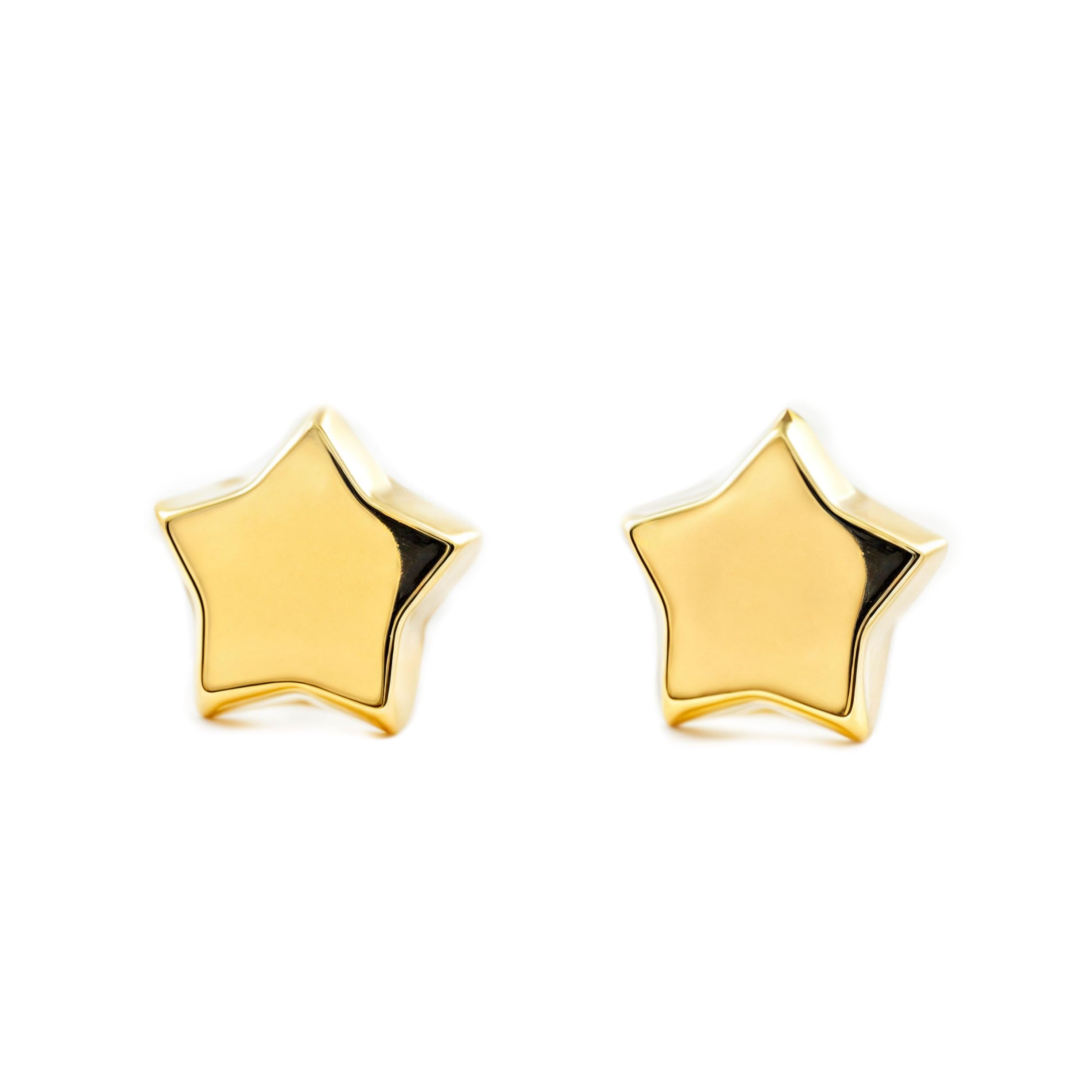 Women & Children's Star Stud Earrings - Yellow Gold 375/1000 9 Carats