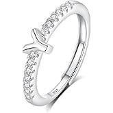 INFUSEU Y Initial Rings for Women Teen Sterling Silver 925 Letter Jewelry Stacking Alphabet Monogram Toe Stackable Stacks Adjustable Size 7 8 6 Girlfriend Birthday