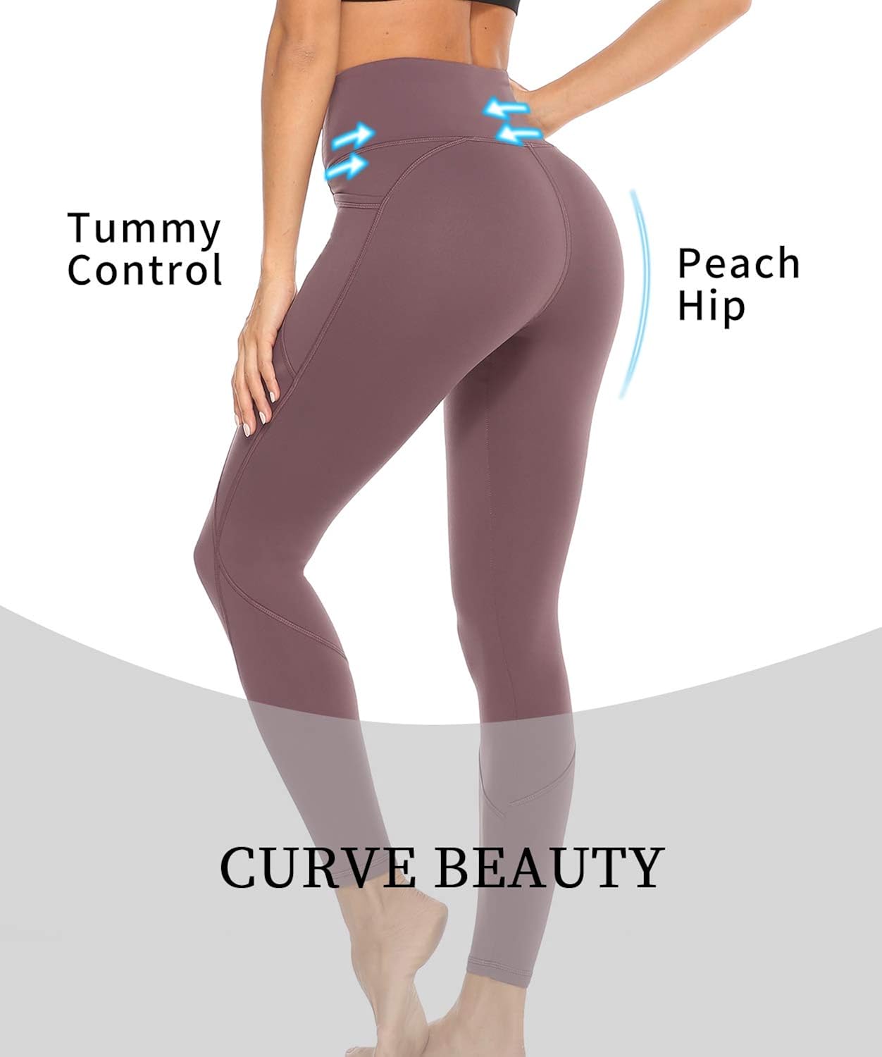 Persit Women's Premium Yoga Pants with Pockets, Non See-Through Tummy Control 4 Way Stretch High Waist Leggings: Clothing