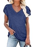 WIHOLL Oversized Tshirts for Women V Neck Summer