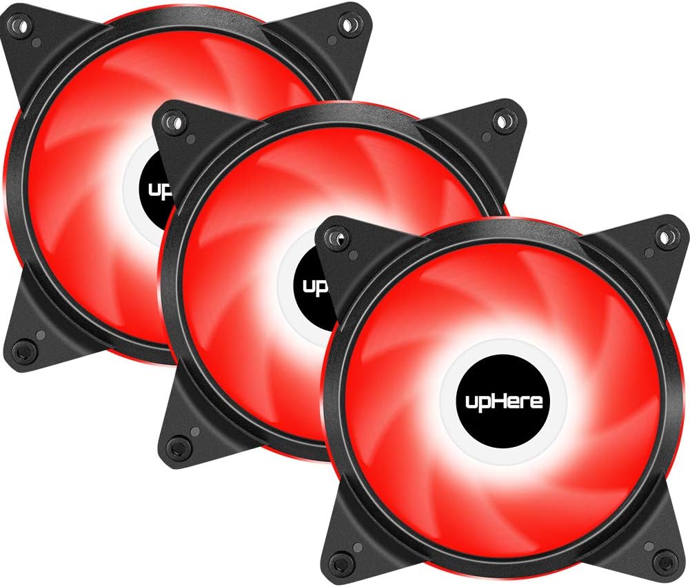 upHere Ventilador súper silencioso LED de 3 pines [T3 rojo][120 mm]: Amazon.es: Electrónica