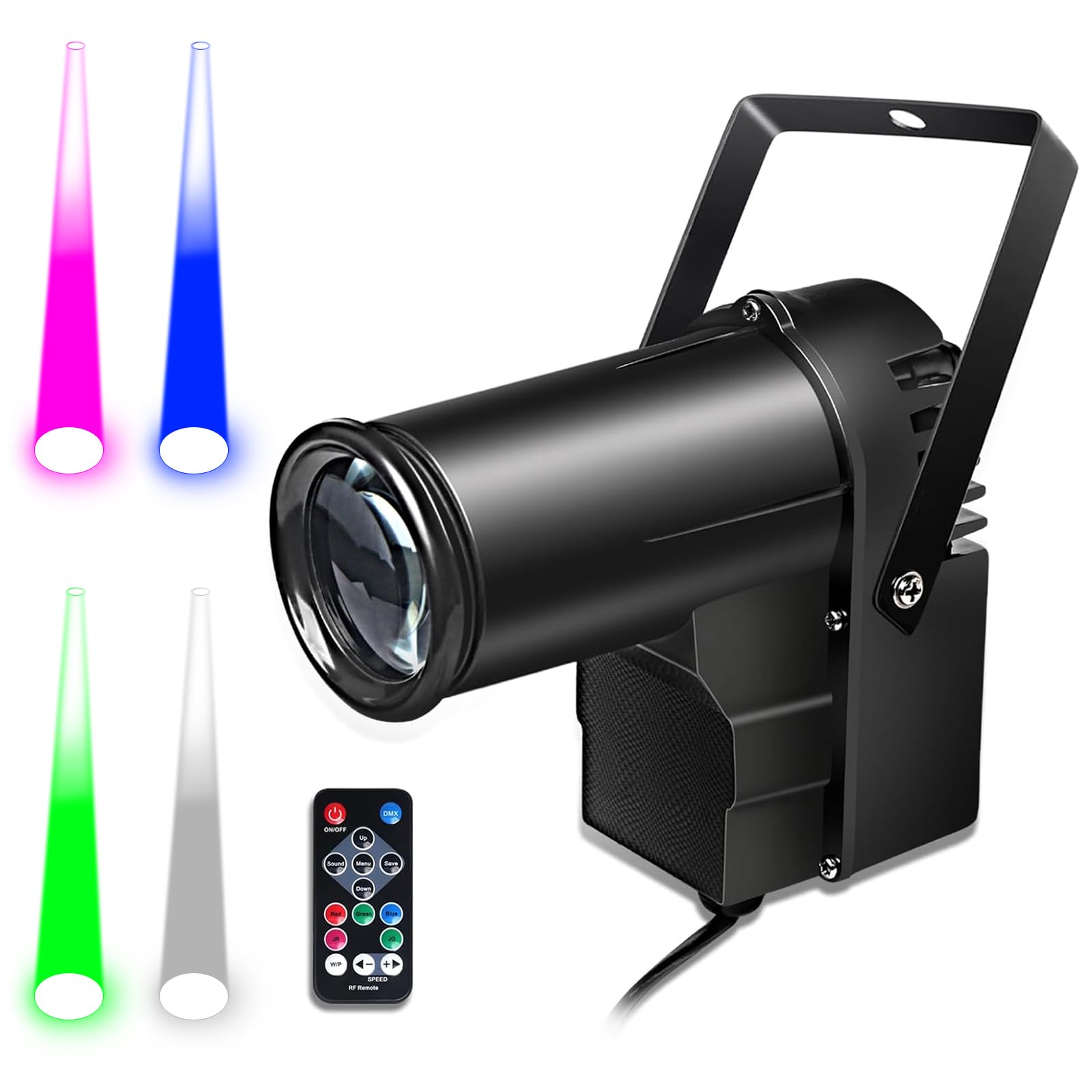 Mirror Ball Spotlight, 12W Spotlight Disco Ball, Disco for Live House or Party (RGBW 4 Colour Black Shell).