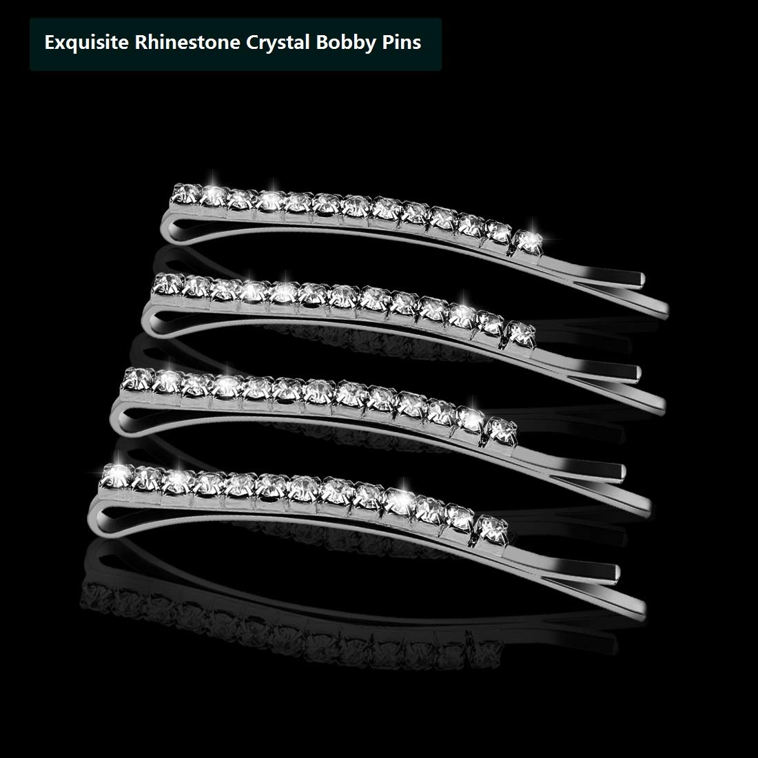 24 Pcs Rhinestone Bobby Pins, Small Crystal Bobby Pins, Bobby Pins Bulk for Lady Women Girls, Sparkly Hair Clips Pin, Shiny Hairpins, Glitter Hairpins Styling Hair Accessories for Women Girls : Beauty