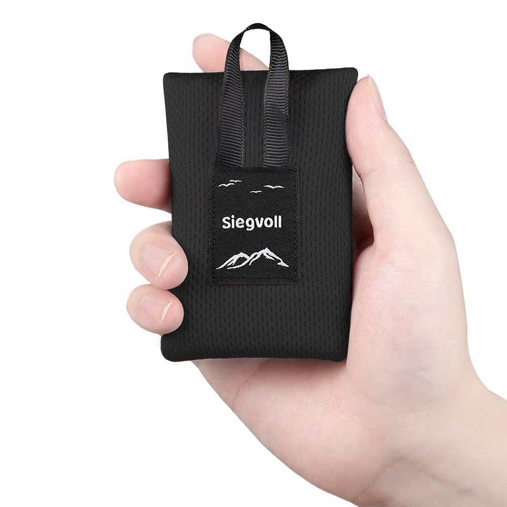 Siegvoll Mini Pocket Beach Mat Picnic Blanket, Small Compact Picnic Blanket, Portable Ultralight Machine Washable, Beach Blanket for Travel, Beach, Park, Camping, Hiking 140 x 110 cm (Grey)