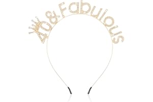 SUPOO Birthday Headbands for Women Gold Birthday Crown and Tiara Gift Sweet 16 21st Dirty 30 40th 50th 60th Birthday Decoration