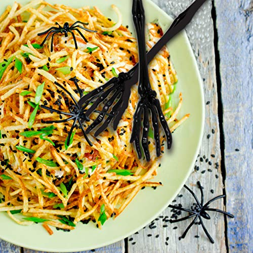 Set of 8 Skeleton Hands Salad Tongs Halloween Kitchen Tableware Utensils Assorted White and