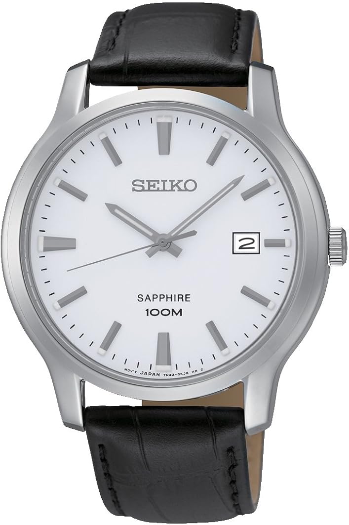 seiko sapphire 100m leather