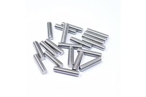 DMDZ HEYDAY M6x 25mm Fully Threaded Rod 1mm Thread Pitch 304 Stainless Steel Right Hand Threaded Rods Bar Studs 20 Pcs