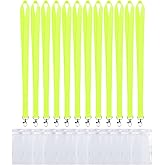 CANWELUX 12 Pack Bright Neon Yellow Lanyard for ID Badges, Lanyard with ID Badge Holder for Cruise (Neon Yellow,12Pack)