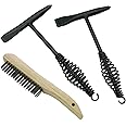 VASTOOLS Welding Chipping Hammer with Coil Spring Handle,10.5",Cone and Vertical Chisel, Cone and Cross Chisel, 10" Wire Brush