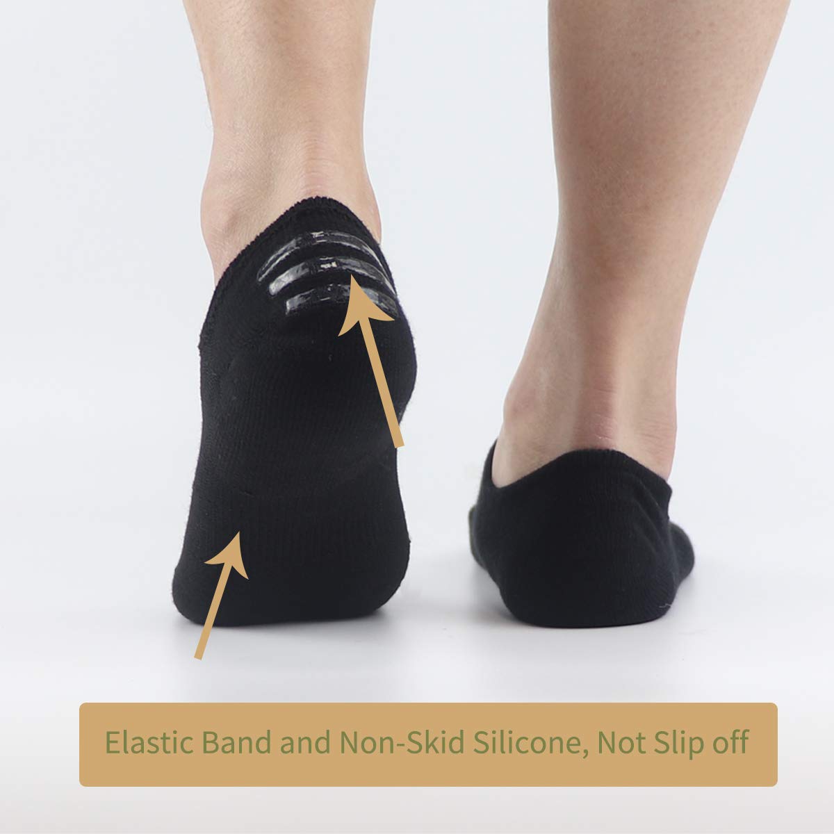 Greuame Low Cut Liner Socks, Combed Cotton Non-Slip Socks for Women 5 Pack