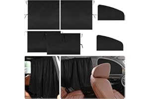 KanSmart 5 Pcs Car Curtains 95% Light Blocking Car Privacy Curtains for UV Protection, Auto Privacy Side Sunshades Camping Accessories for Sedan SUV Sleeping Travel Camping