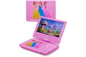11" Portable DVD Player for Kids with 9.5 inch HD Swivel Screen, Battery Operated, SD Card Slot, USB Port, Region Free, Car H