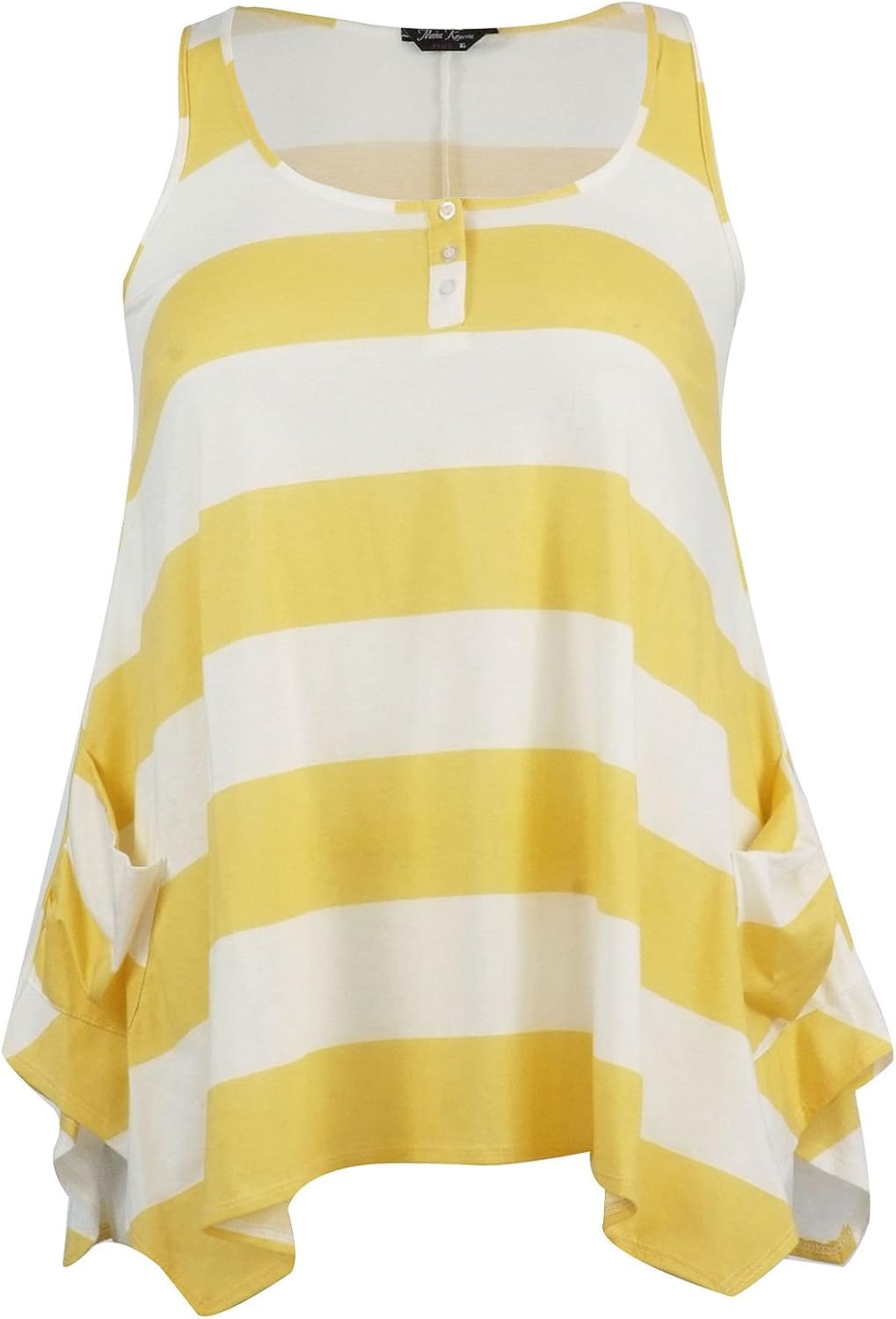 Yoursclothing Plus Size Womens Lemon & Stripe Vest Size 2628 White