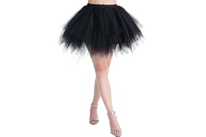 ChicWind Womens Colourful Halloween costumes Puffy Tutu Layered Tulle Petticoat Skirt for Party