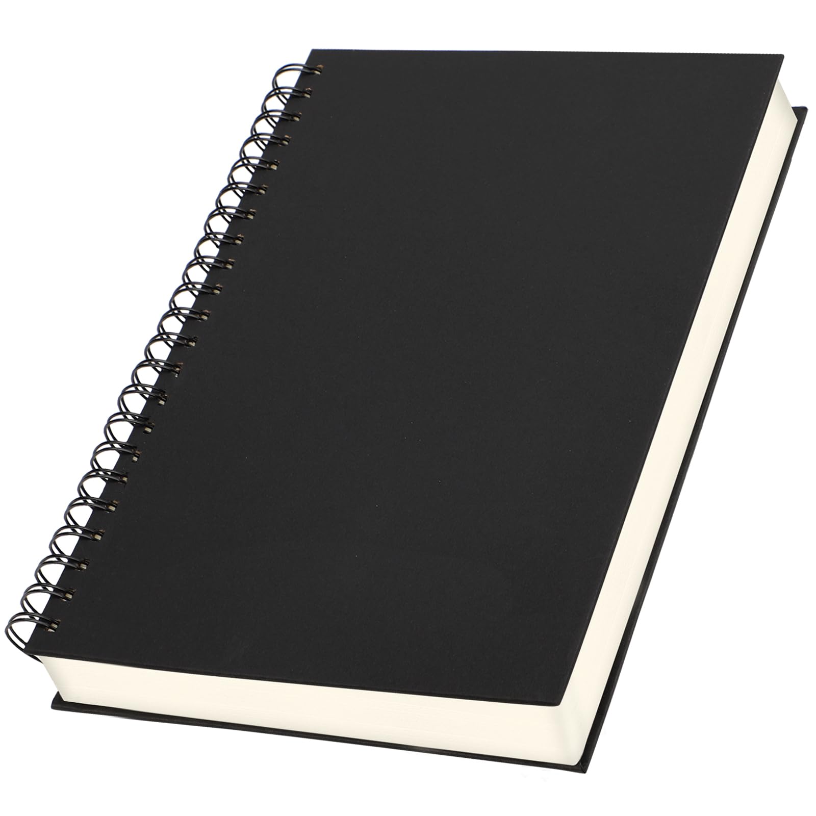 Yarotm A4 Notebook Spiralbound - 1 Piece Spiral Lined Note Book 28.5x21cm - A4 Wirebound Notepad Ruled 7mm Paper 100GSM - 120 Sheets Hardback Journal Black Notebook Pad