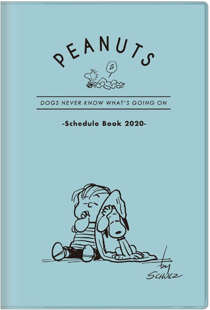 Snoopy Peanuts 2020 Schedule Diary Notebook A5 Slim Monthly Life Light Blue