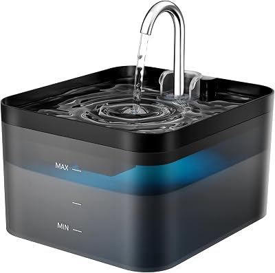 PawPoll Cat Water Fountain 2.2L Ultra Silent Filtered Drinking Fountain Black