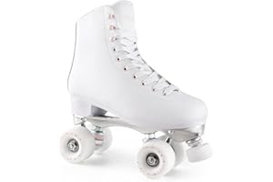 Tuosamtin Roller Skates for Women Girls with Height Adjustable Rubber Stoppers Cute Retro Quad Roller Skates for Outdoor and 