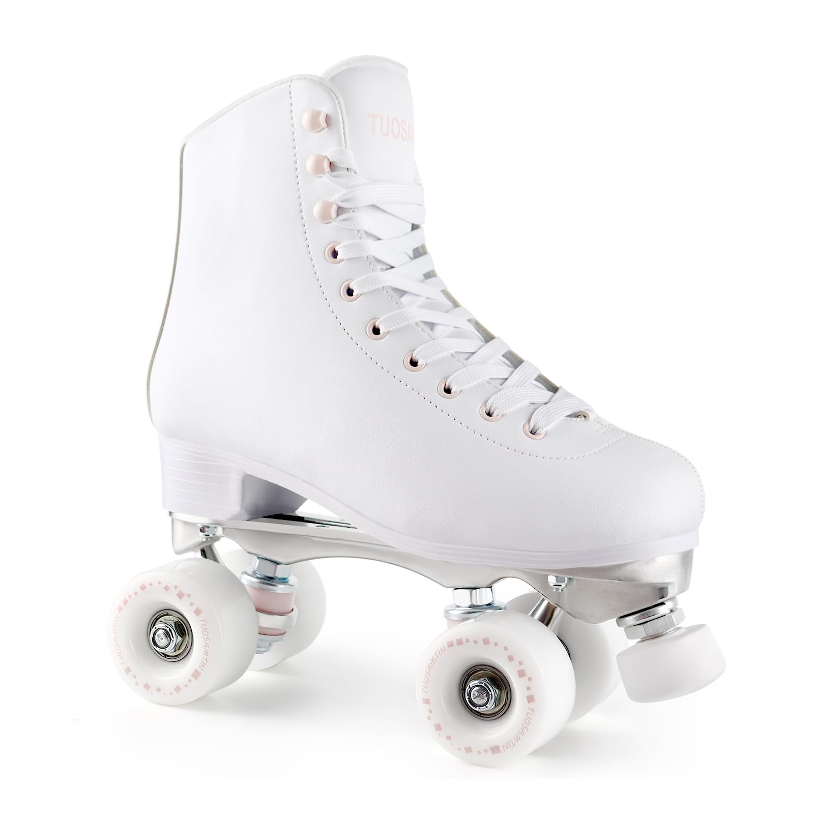 Photo 1 of Tuosamtin Roller Skates for Women Girls with Height Adjustable Rubber Stoppers Cute Retro Quad Roller Skates for Outdoor and Indoor