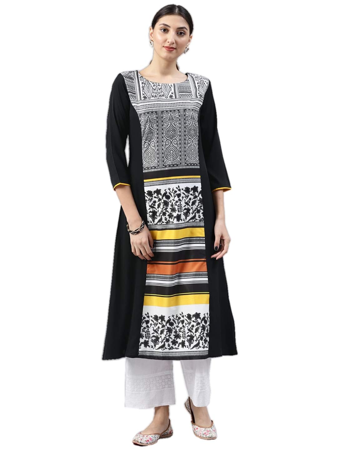 vaamsi crepe digital printed kurti(vpk1538_black_free size)