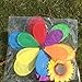 Techinal 1Pcs Plastic Windmill Wind Spinner Whirligig, Sunflower Rainbow Windmill Home Yard Decoration