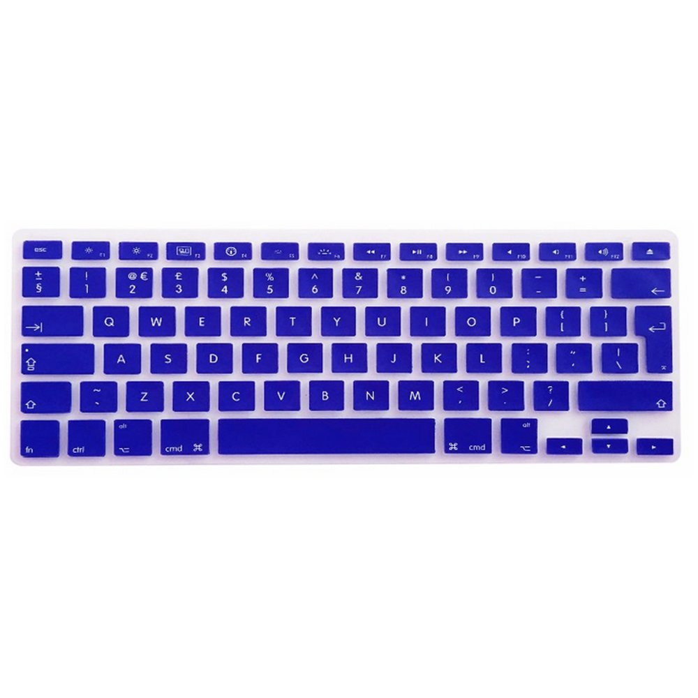 Se7enline Compatible with Macbook EU/UK Keyboard Cover for MacBook Air 13" and MacBook Pro 13" 15" 17" (with or w/out Retina Display) Blue Keyboard Skin Cover, Deep Blue