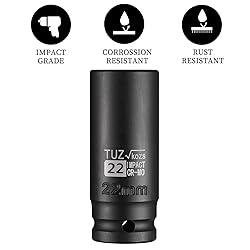 TUZkozs 1/2-Inch Drive 22mm Deep Impact Socket with