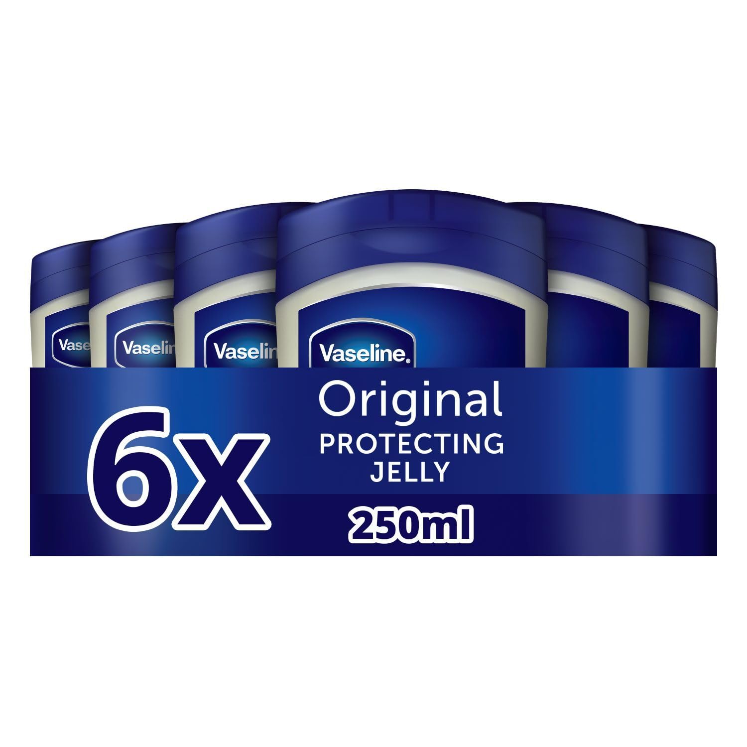 Vaseline Original Petroleum Jelly moistruiser skin care for cracked, dry skin and eczema relief 6x 250 ml