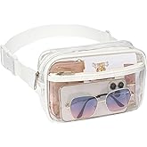 Veckle Clear Fanny Pack Stadium Approved - Plus Size Only 35" - 51" Transparent Belt Bag for Women Crossbody Clear Bag for St