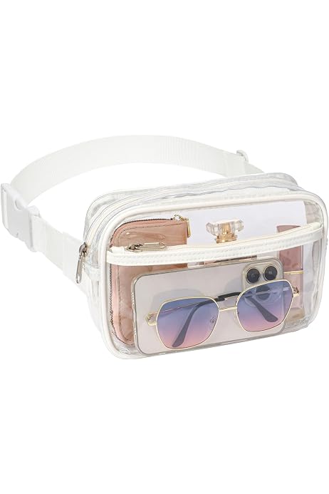 adidas clear fanny pack white