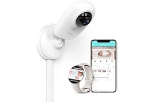 Simyke Smart Baby Monitor WiFi Smartphone, 1080P Baby Room Camera, APP Control, AI Detection, Cry Monitor and Lullabies, HD Night Vision, Two-Way Audio, Cloud & SD Card Storage, Connect Smart Watch