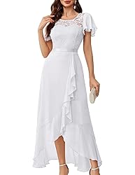 BeryLove Prom Dresses for Women Wedding Guest Ruffe