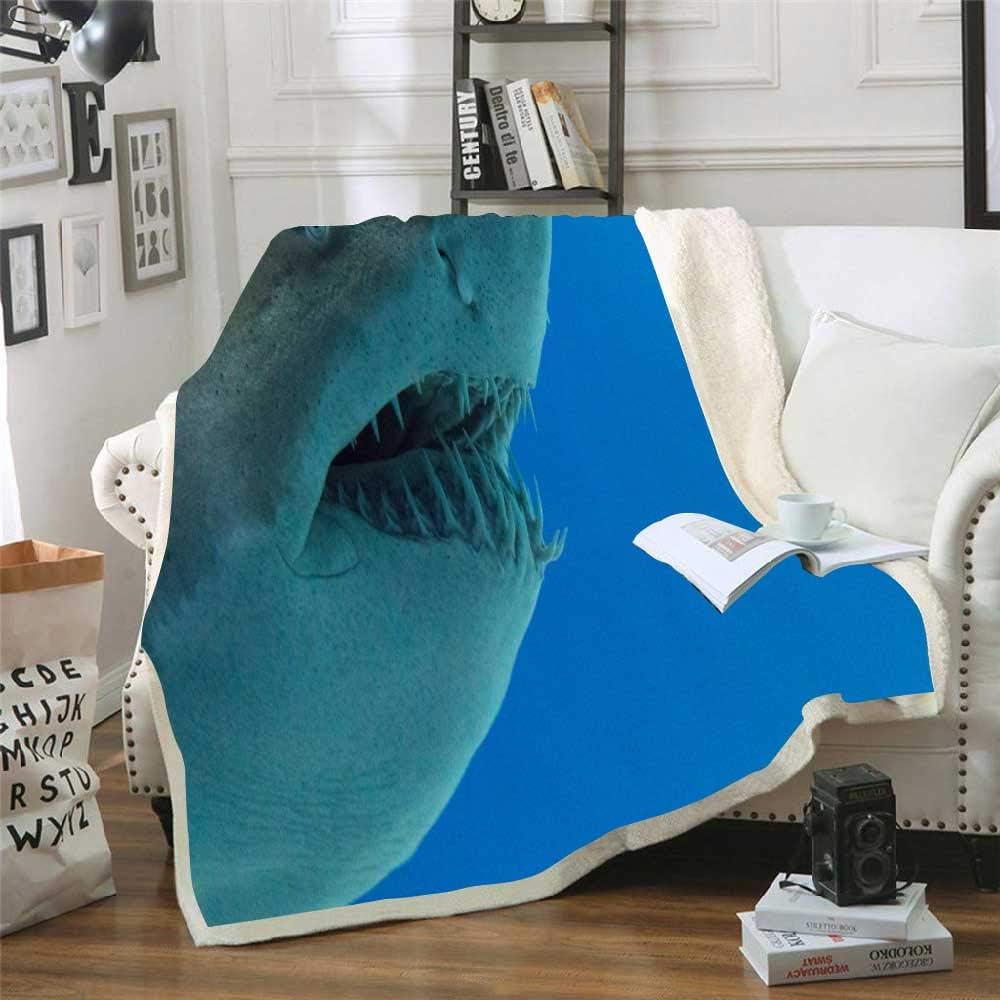 Shorping Warm Blankett, Heavy Blanket Travel Blanket Large Girls Throw Blanket Boys Blanket Sand Tiger Shark Vintage Throw Blanket Kids Throw Blanket 60X80 Inchs Bed Throw Blanket