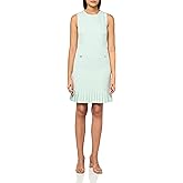 Tommy Hilfiger Womens Round Neck Salon Stretch Pockets Shift Dress