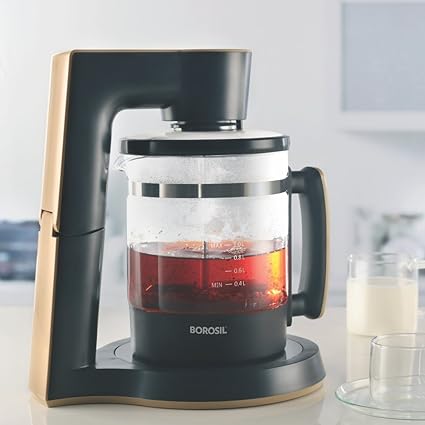 Borosil 1000-Watt Digi Chai Maker (Black)