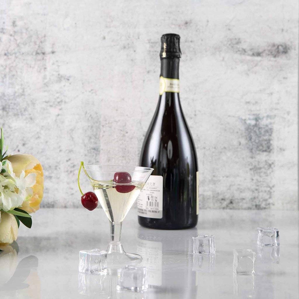 Tableclothsfactory 60 Pcs - Clear 5oz Posh Disposable Plastic Martini Glass
