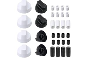 8 Pack Universal Oven Control Knobs Replacement with 12 Adapters,Compatible with Most Stoves,Ranges and Kitchen Appliances,Du
