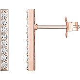 PAVOI 14K Gold Plated 925 Sterling Silver Post Dainty Mini Bar Stud Earrings | Gold Earrings for Women