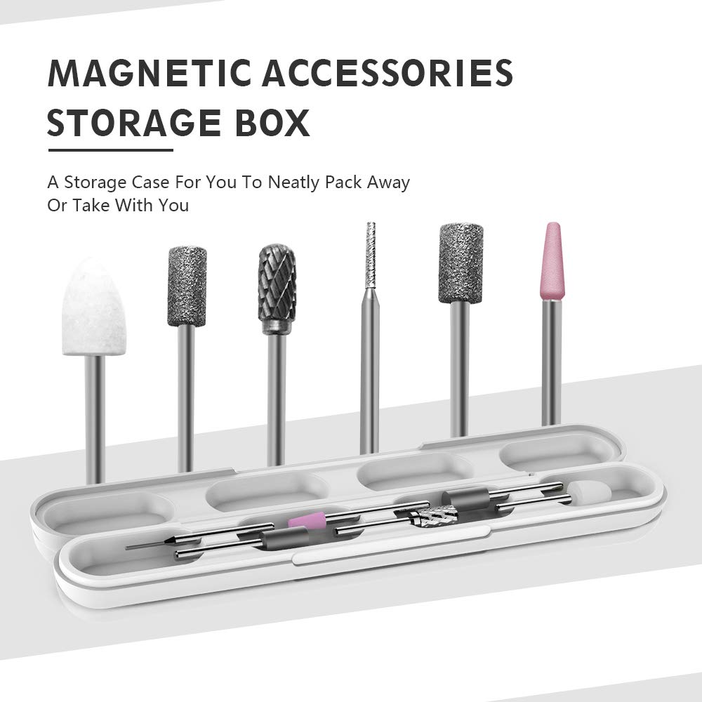 Nail Drill by TOUCHBeauty 6 in 1 Nail Drill Kit with Storage Case Cordless Electric Pedicure Manicure Set with 8 Speed Settings : Beauty