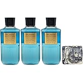 Bath & Body Works Men's Collection Atlantic - 3 Pack Of 3-in-1 Hair, Face & Body Wash with a Charcoal Scrub Bar Soap - Full Size